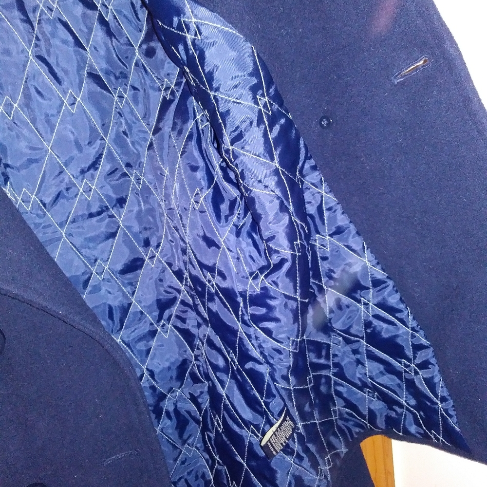 American Eagle Wool Sz M Jacket Coat Navy Blue - Picture 8 of 10